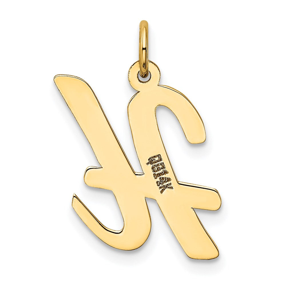 Million Charms 14K Yellow Gold Themed Large Script Alphabet Letter Initial H Charm