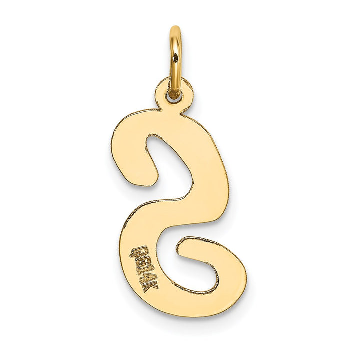 Million Charms 14K Yellow Gold Themed Large Script Alphabet Letter Initial S Charm
