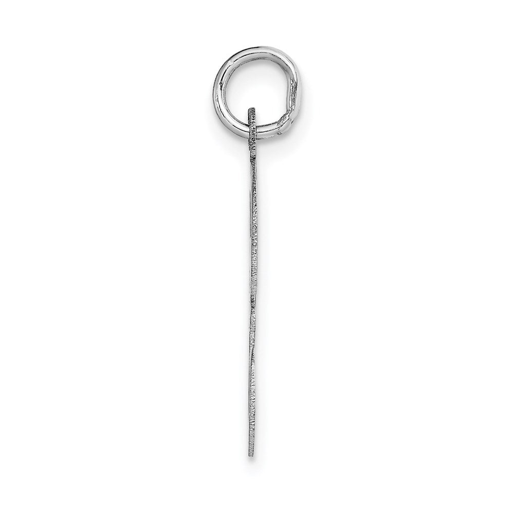 Million Charms 14K White Gold Themed Large Script Alphabet Letter Initial F Charm