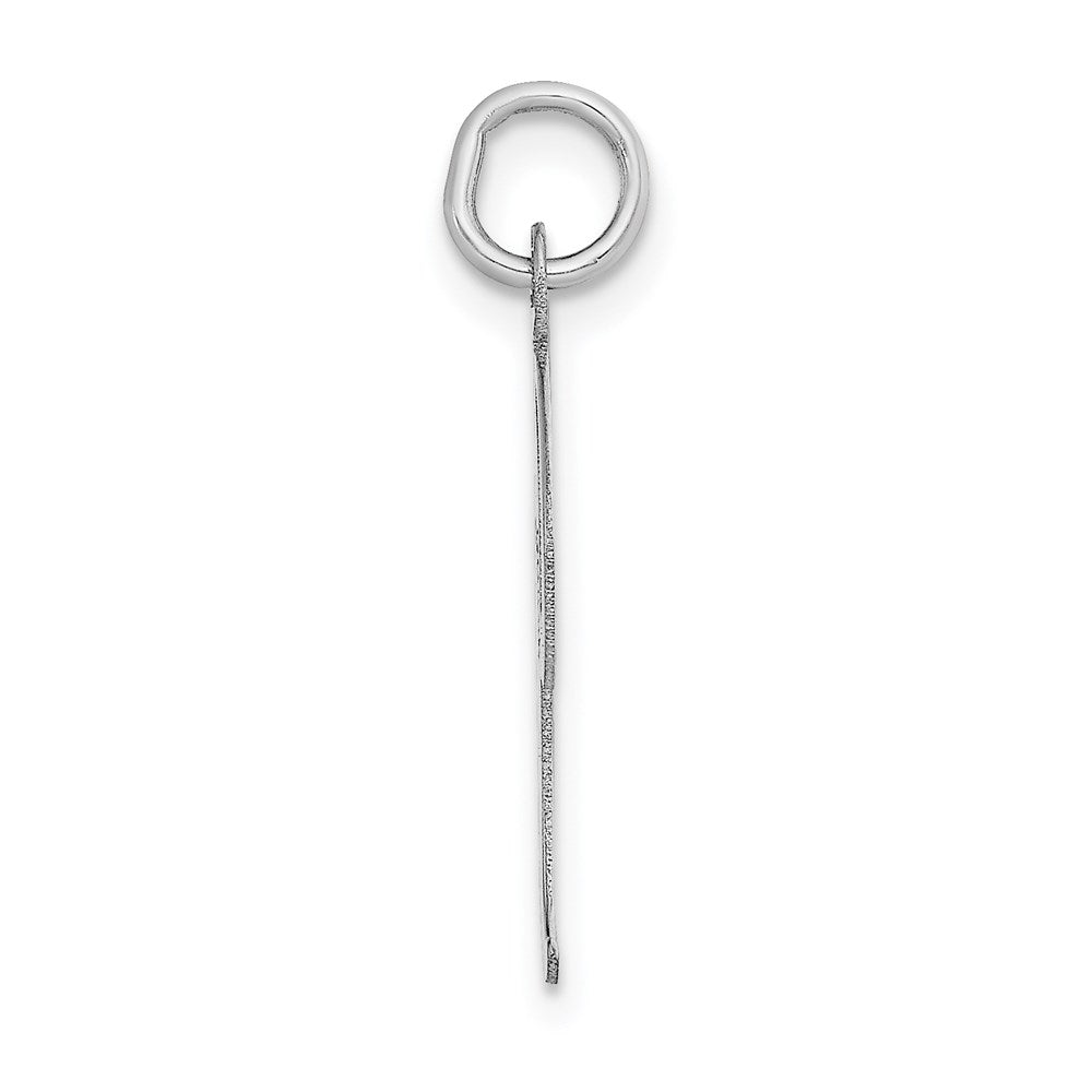 Million Charms 14K White Gold Themed Large Script Alphabet Letter Initial I Charm