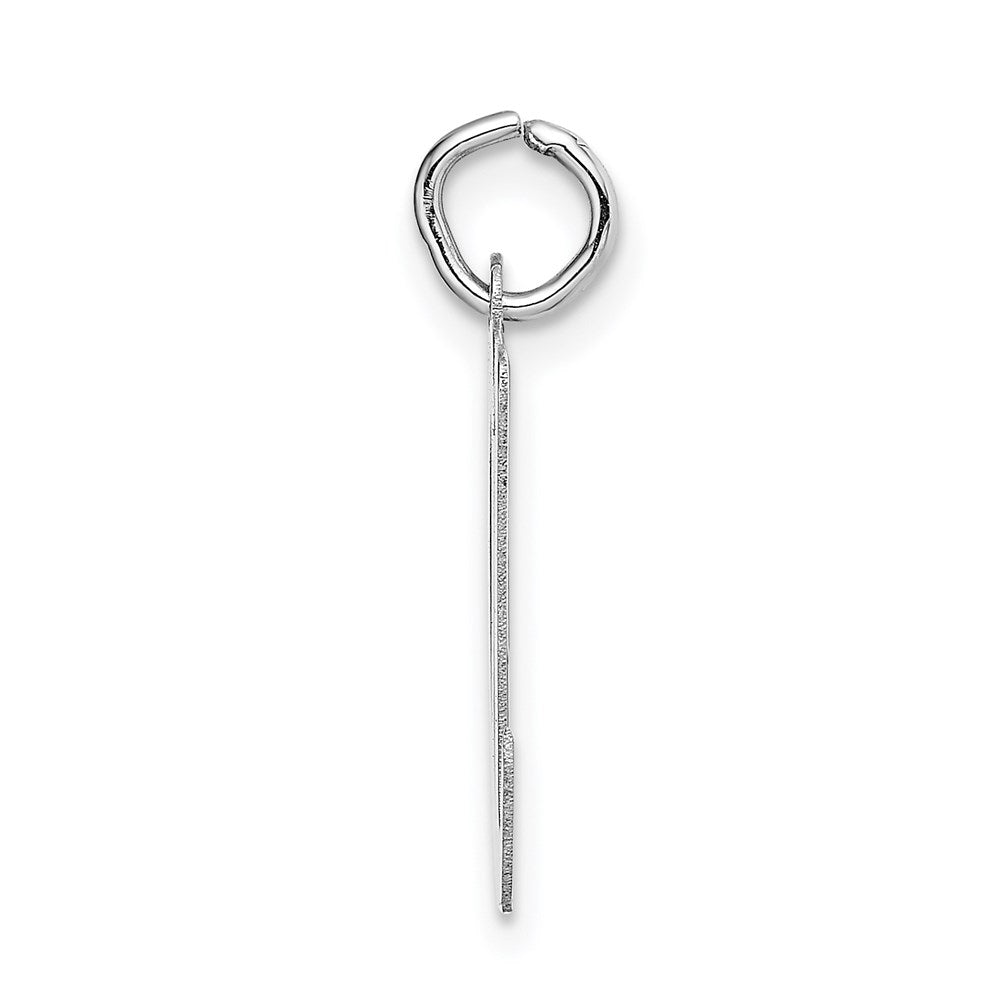 Million Charms 14K White Gold Themed Large Script Alphabet Letter Initial M Charm
