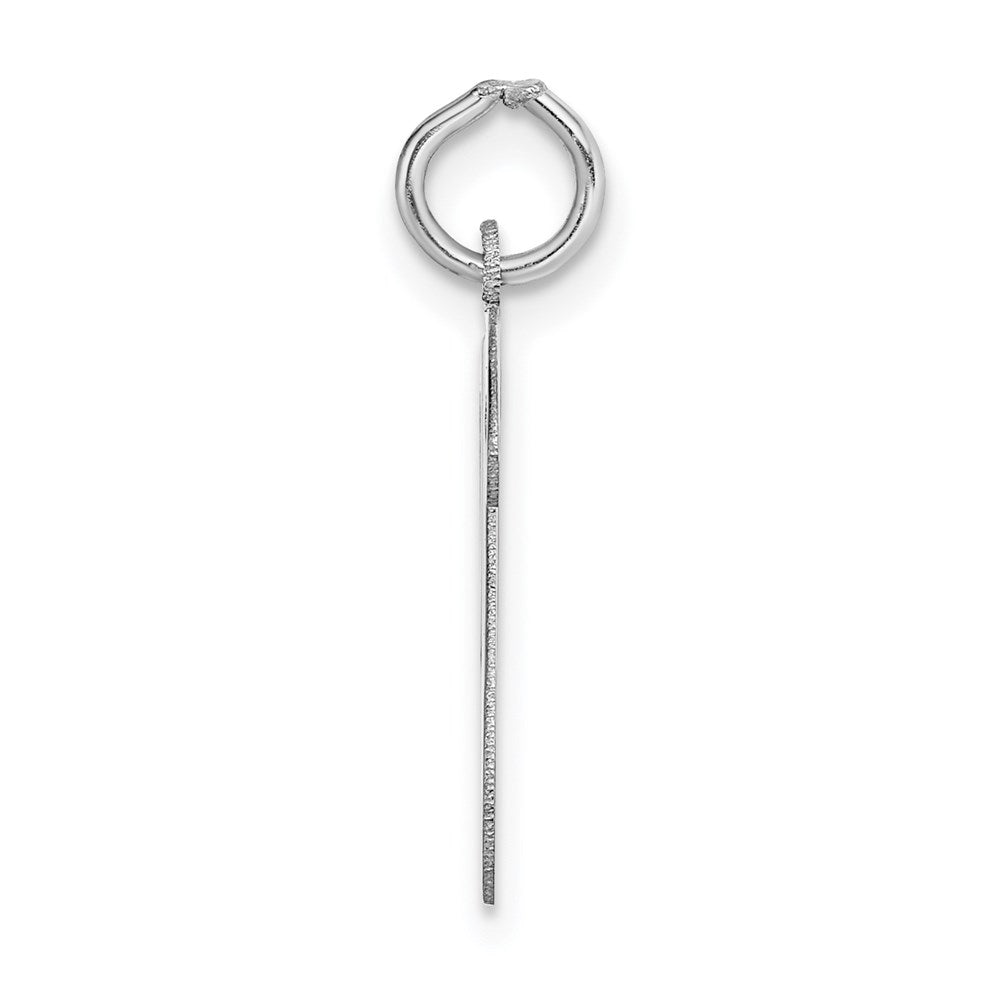 Million Charms 14K White Gold Themed Large Script Alphabet Letter Initial W Charm