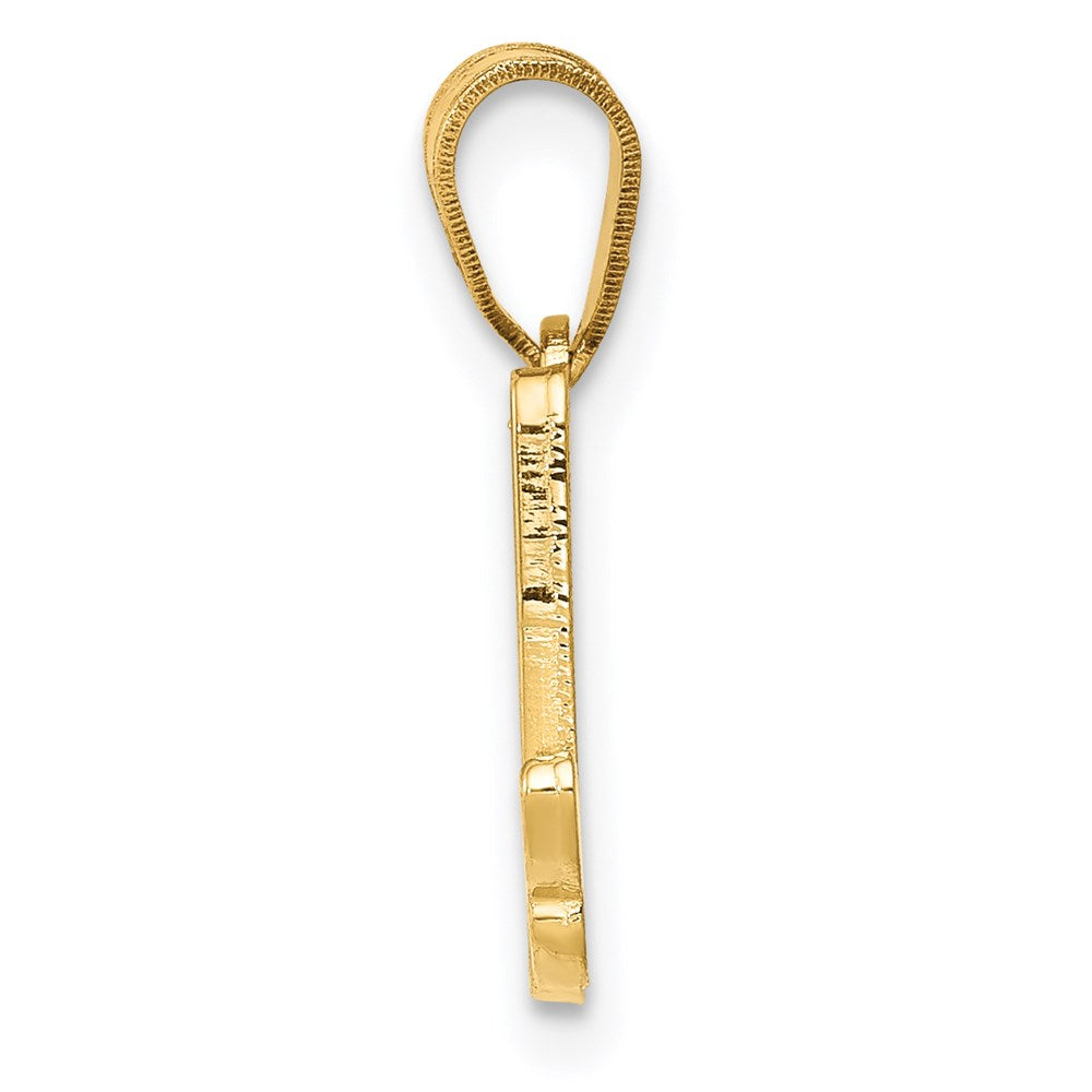 Million Charms 14K Yellow Gold Themed A Script Alphabet Letter Initial Pendant