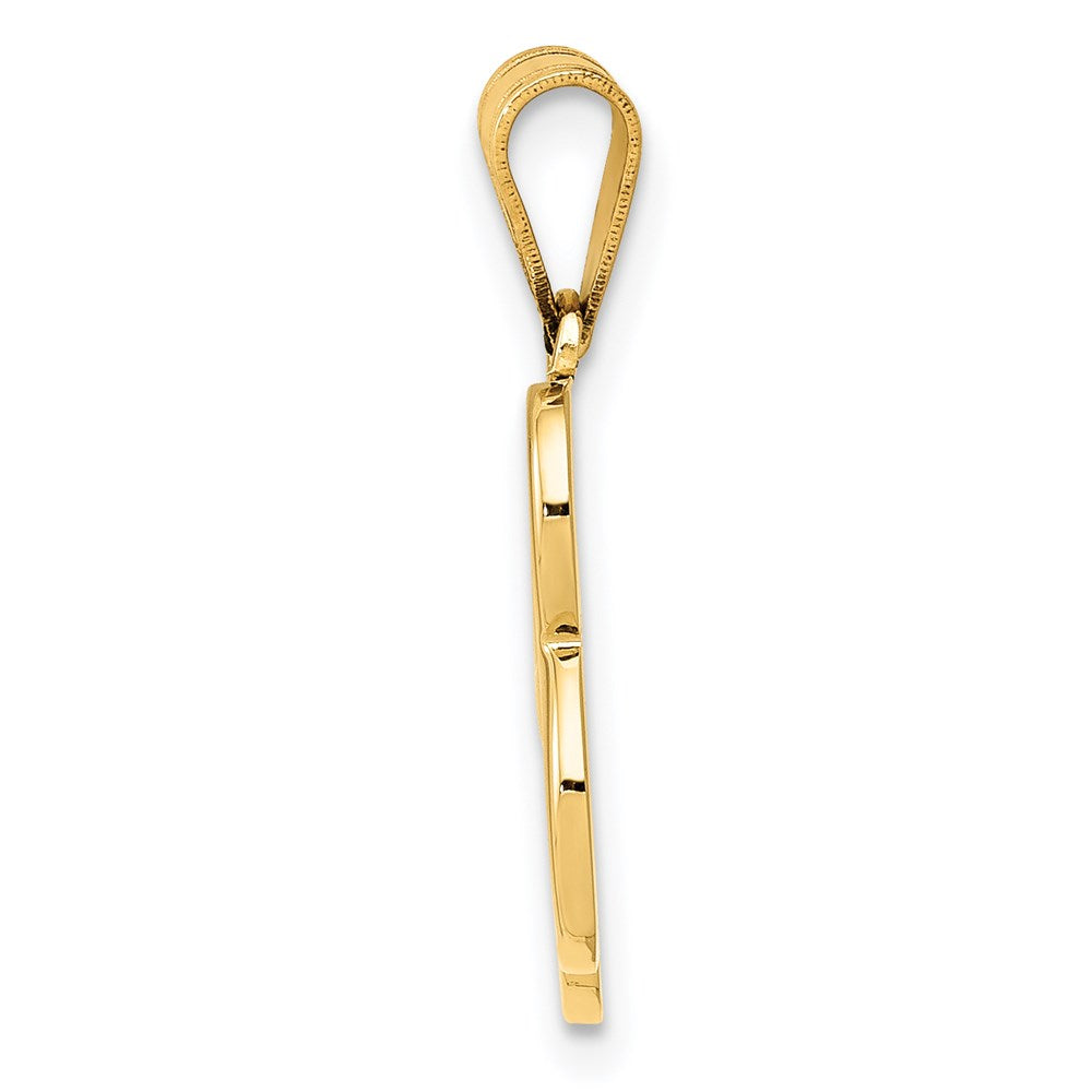 Million Charms 14K Yellow Gold Themed B Script Alphabet Letter Initial Pendant