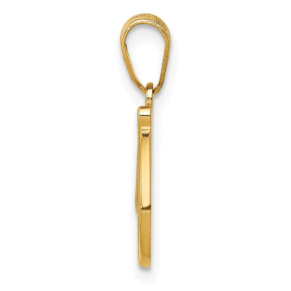Million Charms 14K Yellow Gold Themed D Script Alphabet Letter Initial Pendant
