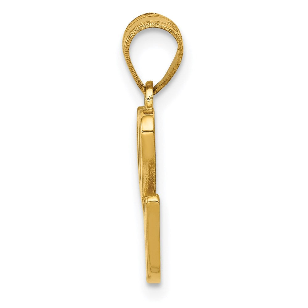 Million Charms 14K Yellow Gold Themed G Script Alphabet Letter Initial Pendant