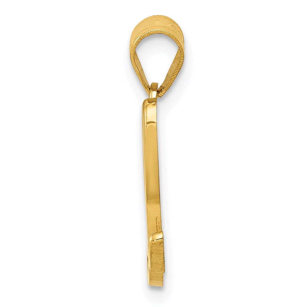Million Charms 14K Yellow Gold Themed L Script Alphabet Letter Initial Pendant