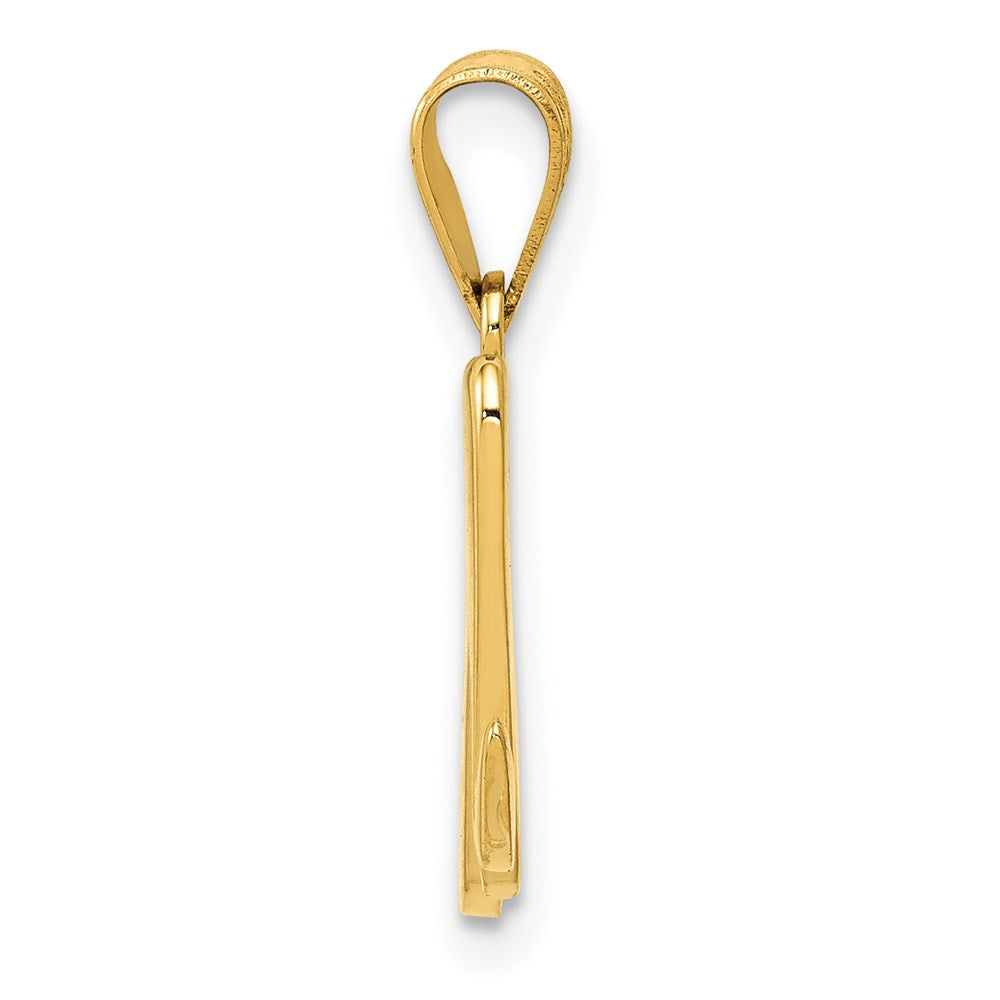 Million Charms 14K Yellow Gold Themed M Script Alphabet Letter Initial Pendant