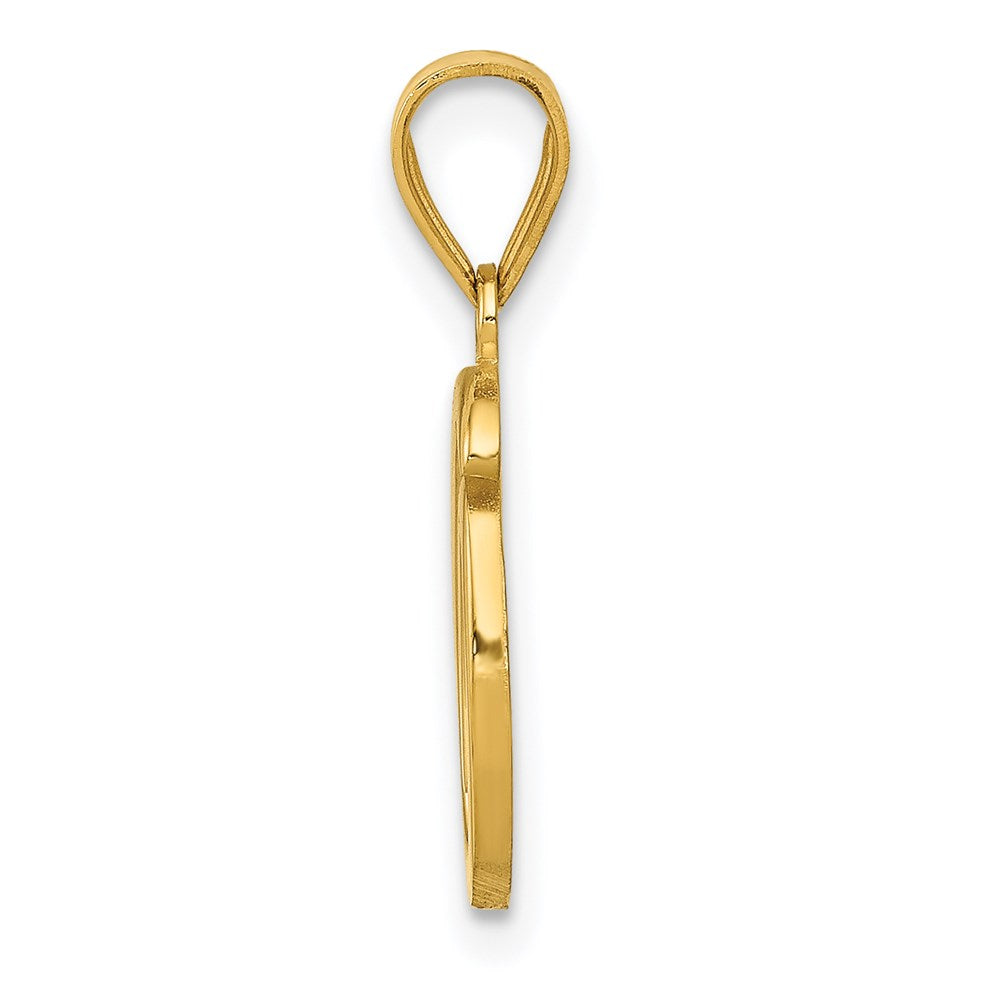 Million Charms 14K Yellow Gold Themed O Script Alphabet Letter Initial Pendant