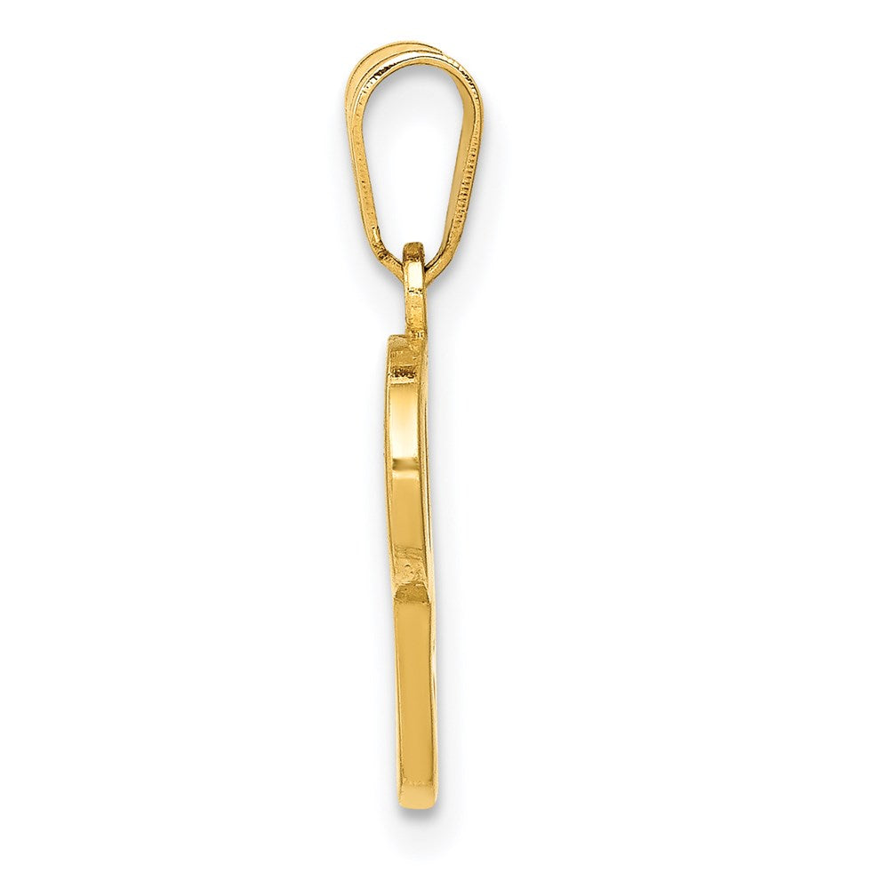 Million Charms 14K Yellow Gold Themed P Script Alphabet Letter Initial Pendant