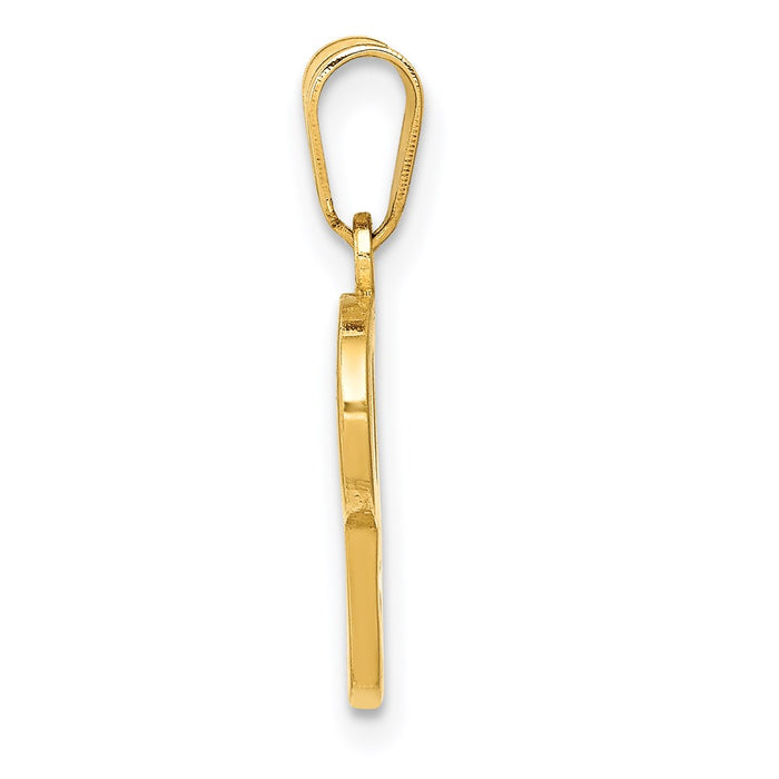 Million Charms 14K Yellow Gold Themed P Script Alphabet Letter Initial Pendant