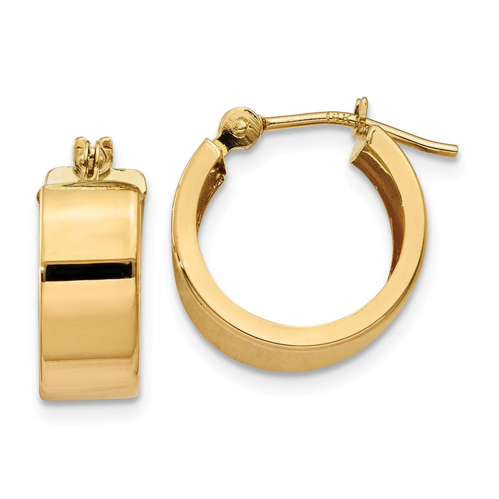 Million Charms 14k Yellow Gold Polished Hoop Earrings, 10mm x 5mm