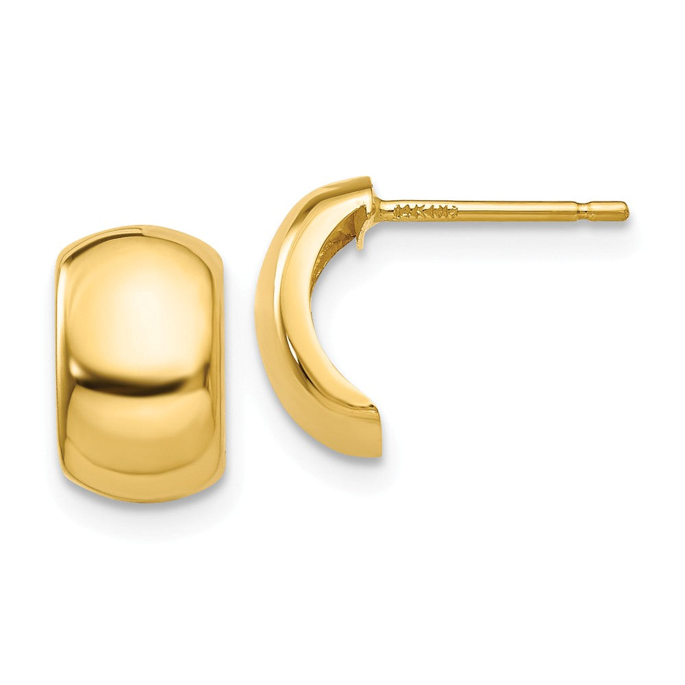 Million Charms 14k Yellow Gold Polished Fancy Post Earrings, 10mm x 6mm