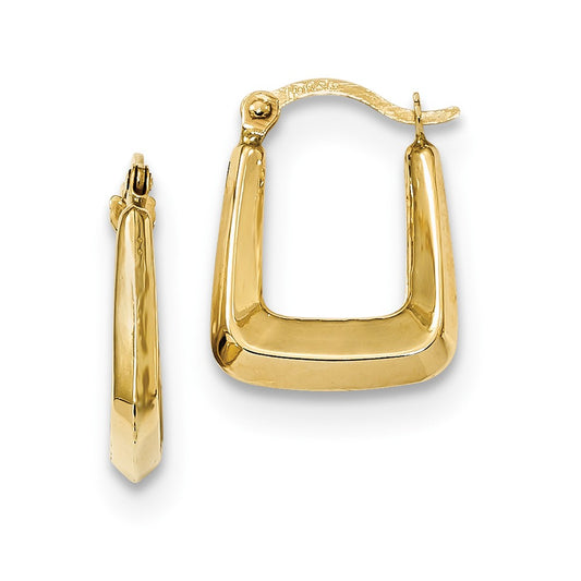 Million Charms 14k Yellow Gold Polished Hollow Fancy Hoops, 15.3mm x 11.6mm