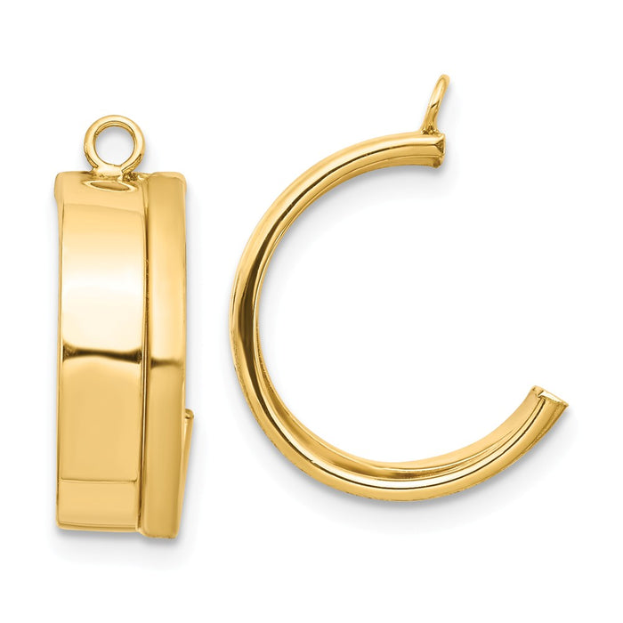 Million Charms 14k Yellow Gold Dangle Earring Jacket, 17.41mm x 5.21mm