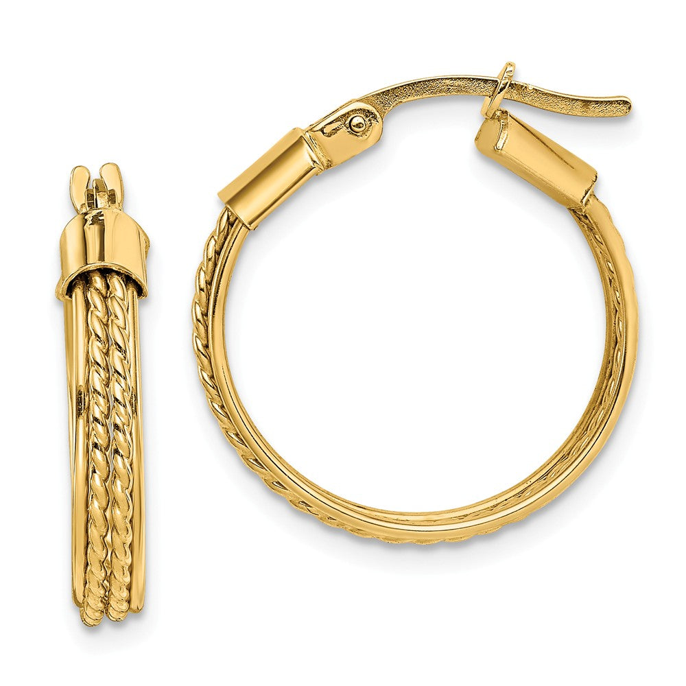 Million Charms 14k Yellow Gold Hoop Earrings,