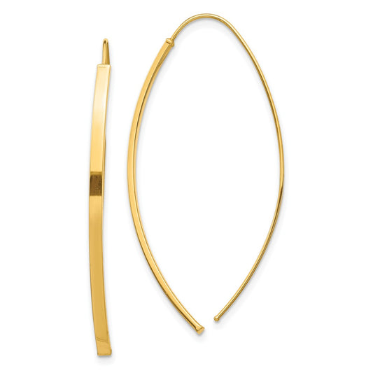 Million Charms 14k Yellow Gold Dangle Threader Earrings, 43.5mm