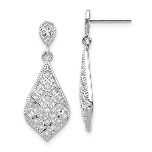 Million Charms 14K White Gold Dangle Earrings,