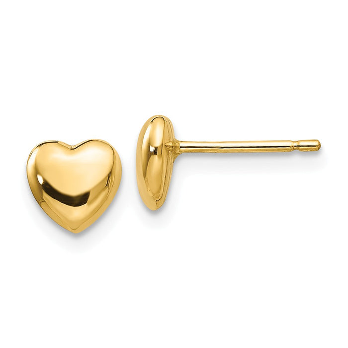 Million Charms 14k Yellow Gold Heart Earrings, 6mm x 6mm