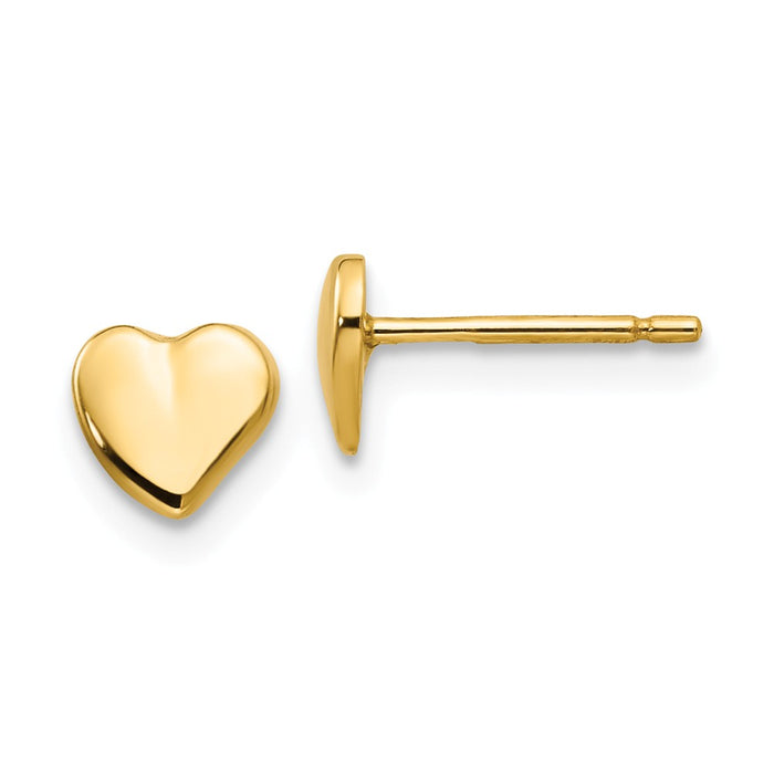 Million Charms 14k Yellow Gold Heart Earrings, 6mm x 6mm