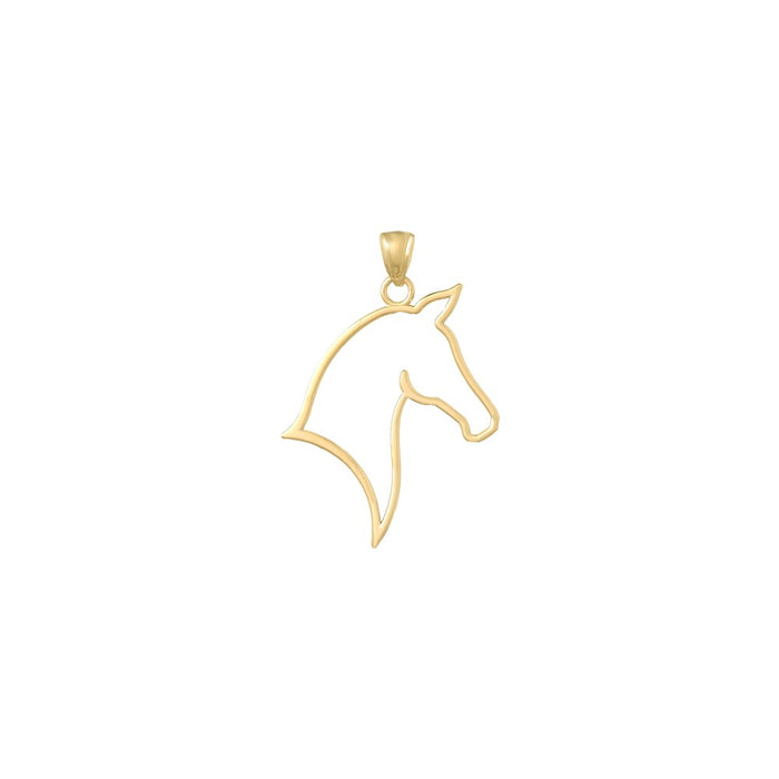 Million Charms 10K Yellow Gold Themed Horse Head Pendant