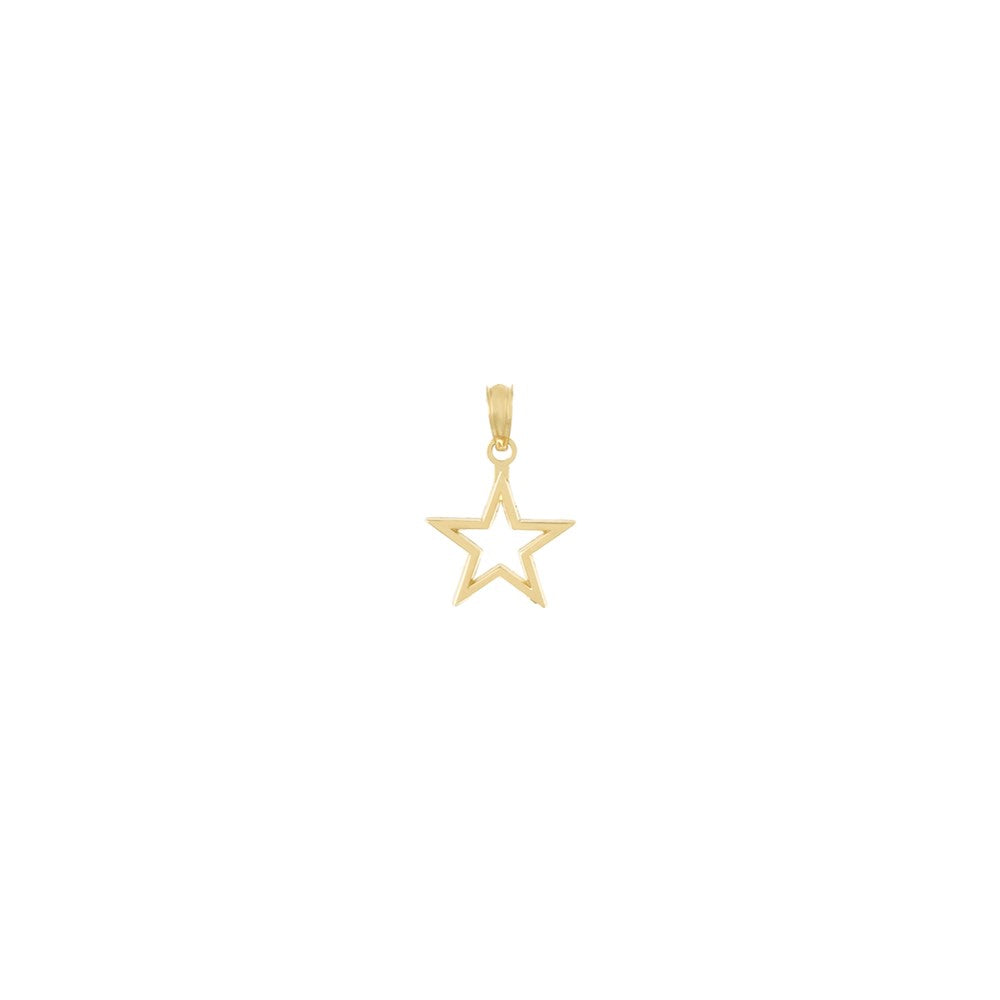 Million Charms 10K Yellow Gold Themed Cut-Out Star Charm