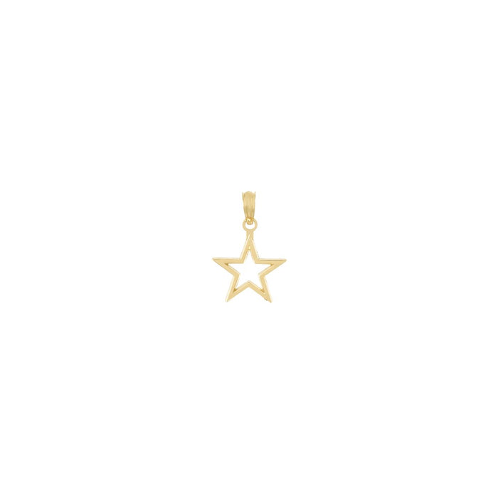 Million Charms 10K Yellow Gold Themed Cut-Out Star Charm