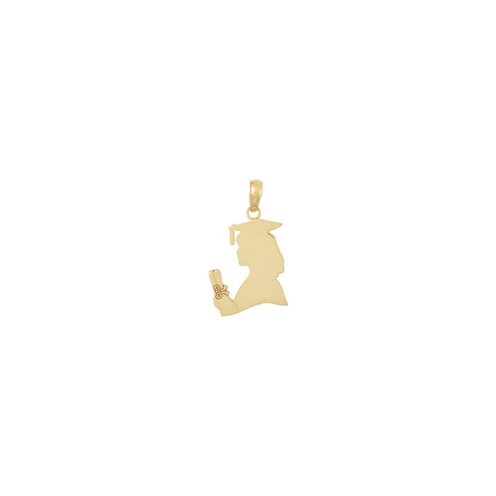 Million Charms 10K Yellow Gold Themed Polished Female Graduation Profile With Diploma Charm