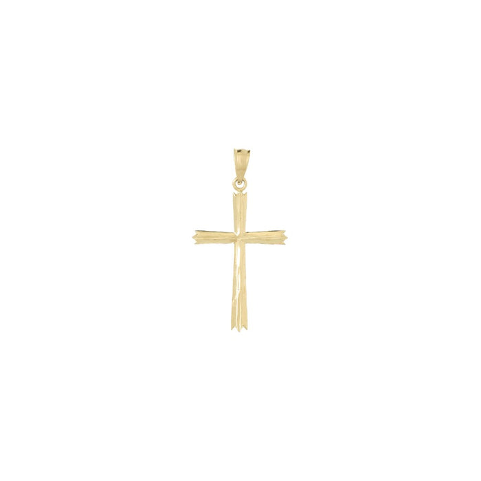 Million Charms 10K Yellow Gold Themed Relgious Cross Pendant