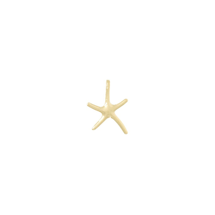 Million Charms 10K Yellow Gold Themed Dancing Nautical Starfish Charm